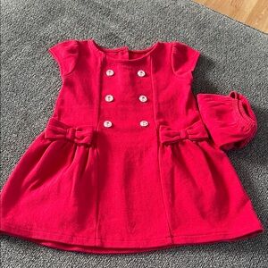 Gymboree Vibrant Red Cotton Dress with Cap Sleeves